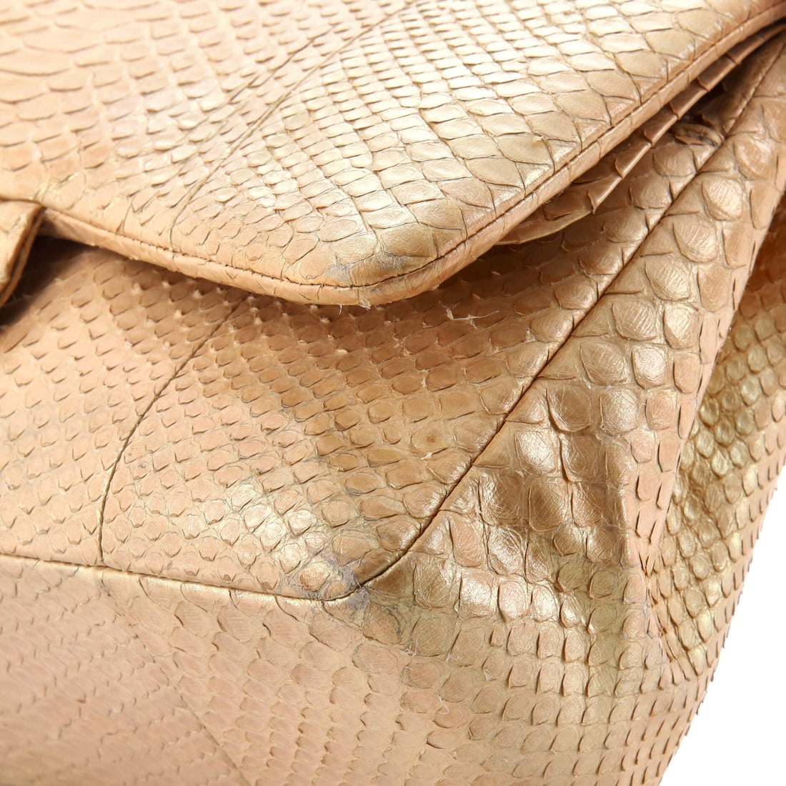 Chanel Classic Double Flap Bag Iridescent Python Jumbo - 5