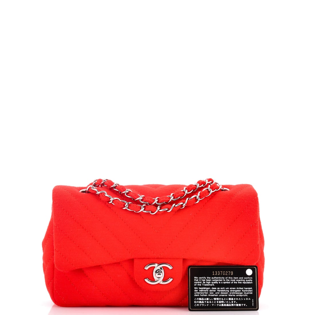 Chanel Vintage Classic Single Flap Bag Chevron Jersey Medium: Masterfully designed by Chanel, this arm candy is pure editorial gold. Featuring the iconic Chanel Vintage Classic Single Flap Bag Chevron Jersey Medium, its a testament to refined rebellion. The rich