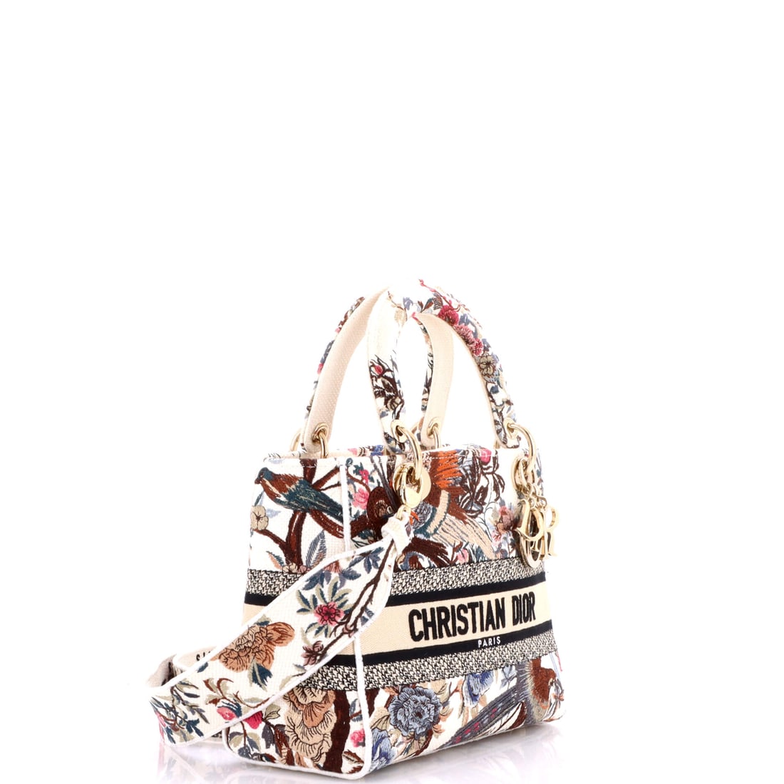 Christian Dior Lady D-Lite Bag Embroidered Canvas Medium: Luxury meets legend in this show-stopping Christian Dior piece, ready for your next grand entrance. Featuring the iconic Christian Dior Lady D-Lite Bag Embroidered Canvas Medium, its a testament to re