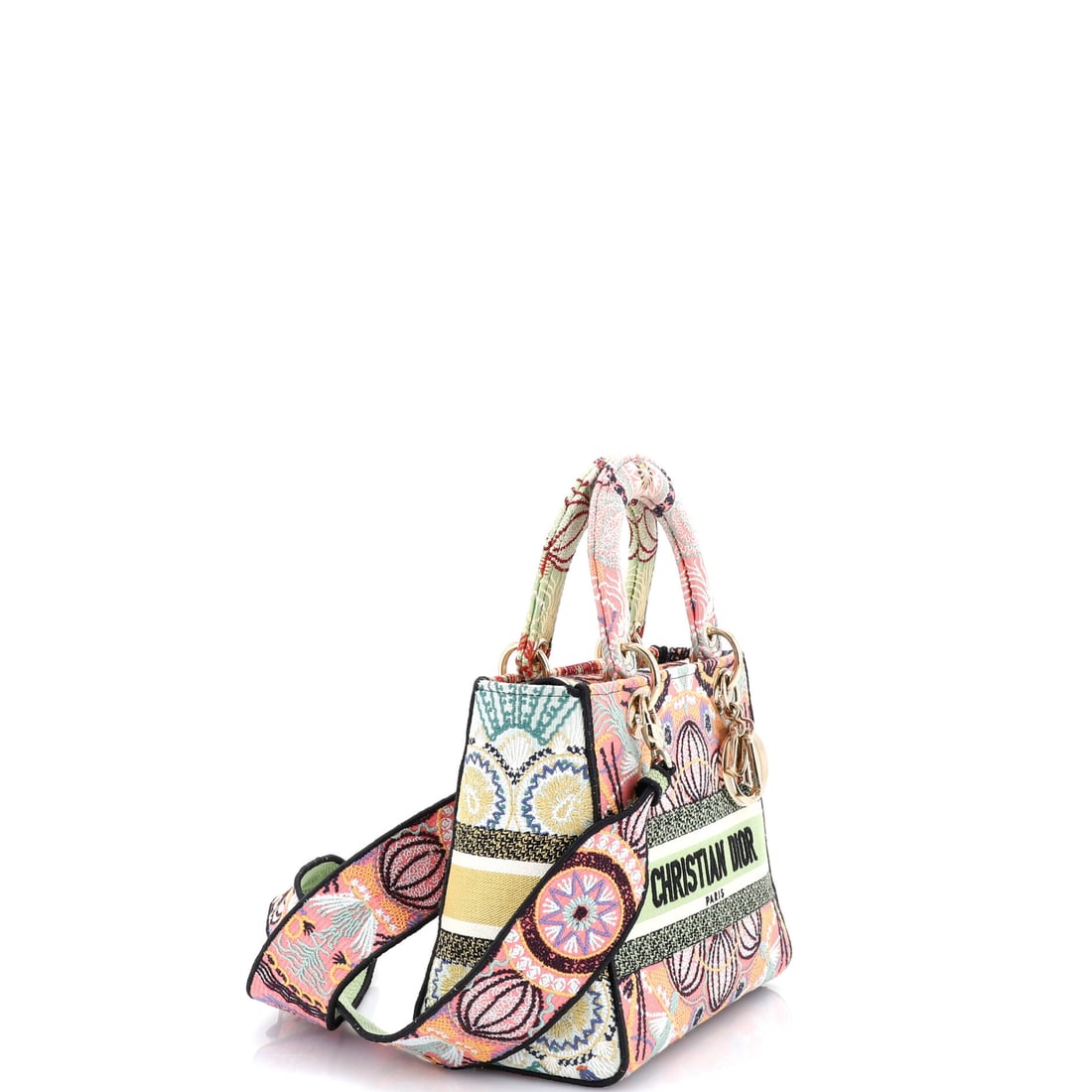 Christian Dior Lady D-Lite Bag Embroidered Canvas Medium (1 of 5)