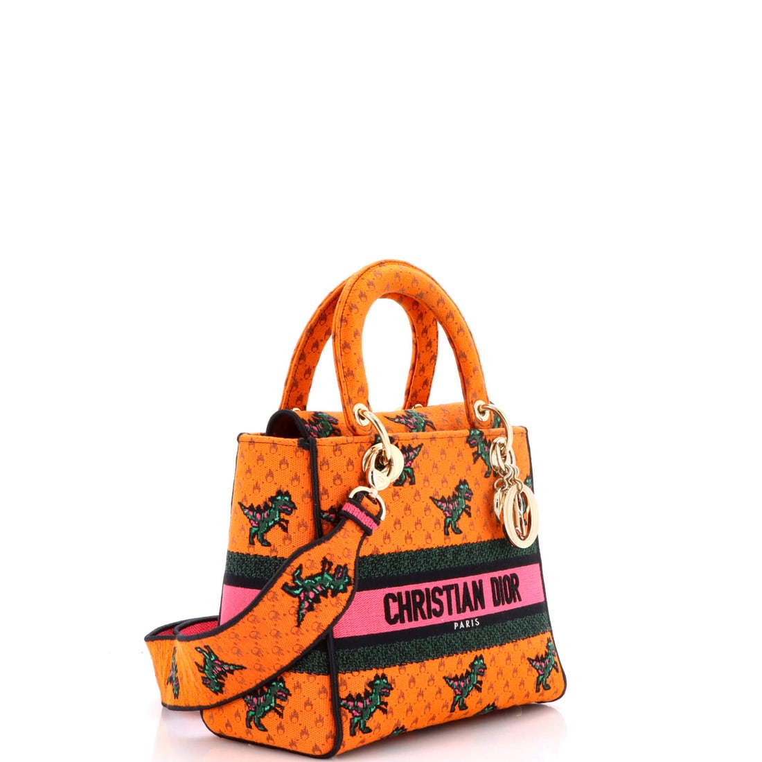 Christian Dior Lady D-Lite Bag Embroidered Canvas Medium: Luxury meets legend in this show-stopping Christian Dior piece, ready for your next grand entrance. Featuring the iconic Christian Dior Lady D-Lite Bag Embroidered Canvas Medium, its a testament to re