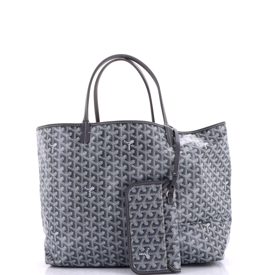 Goyard Saint Louis Tote Coated Canvas GM: Goyard delivers iconic form and fearless flair with this stunning creation. Featuring the iconic Goyard Saint Louis Tote Coated Canvas GM, its a testament to refined rebellion. The rich gray palette e