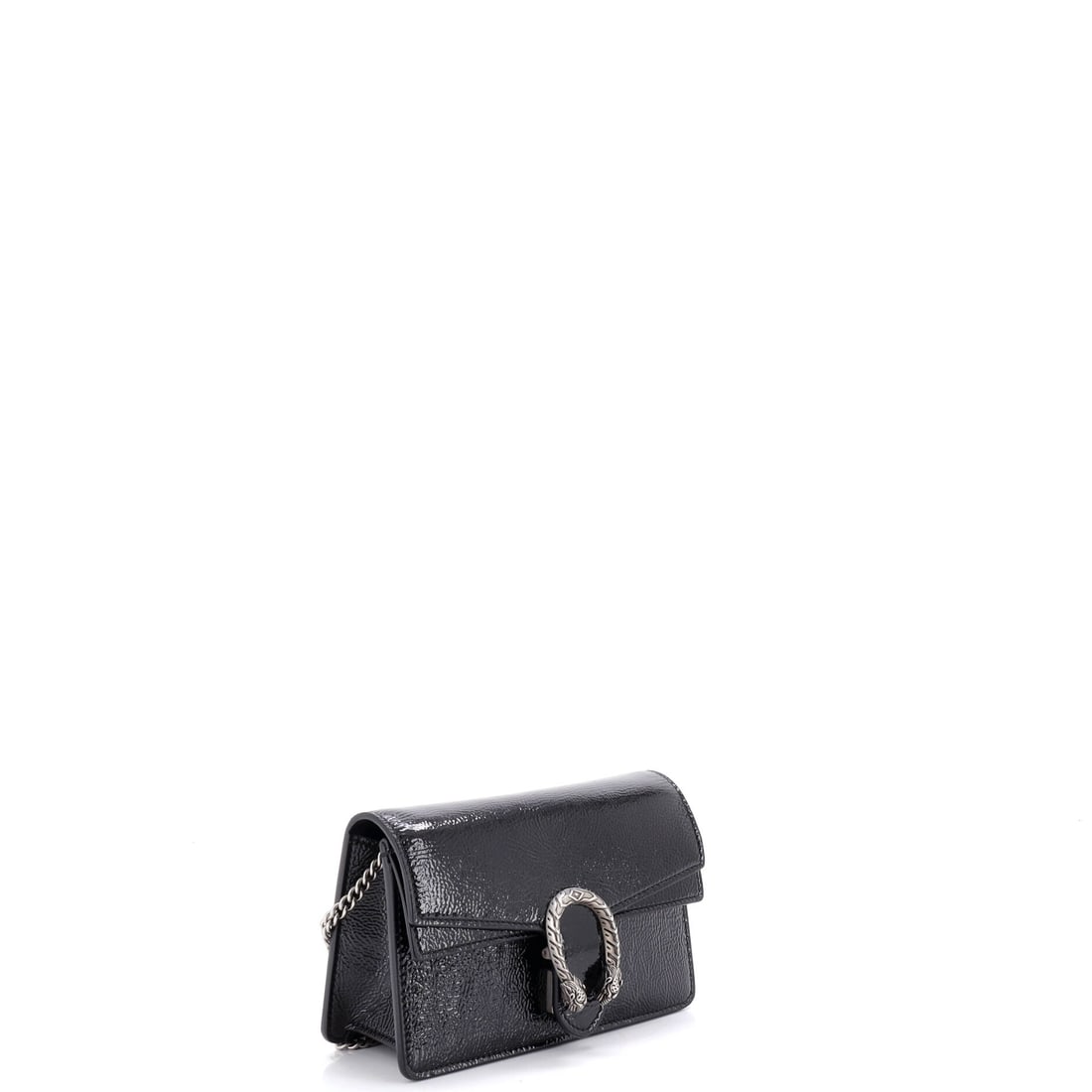 Gucci Dionysus Bag Patent Super Mini: Masterfully designed by Gucci, this arm candy is pure editorial gold. Featuring the iconic Gucci Dionysus Bag Patent Super Mini, its a testament to refined rebellion. The rich black palette evokes sop