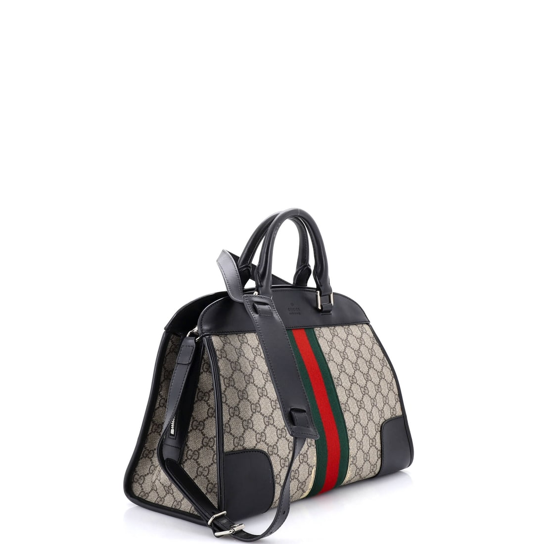 Gucci Web Convertible Duffle Tote GG Coated Canvas Medium (1 of 7)