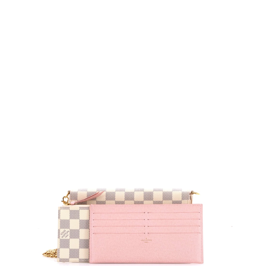 Louis Vuitton Felicie Pochette Damier: A signature silhouette from Louis Vuitton, meticulously crafted to enchant collectors and connoisseurs alike. Featuring the iconic Louis Vuitton Felicie Pochette Damier, its a testament to refined