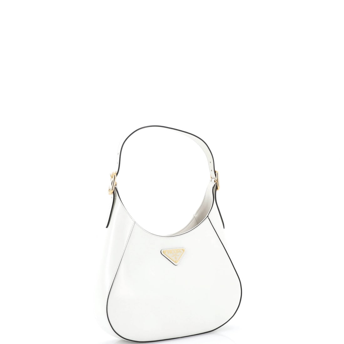 Prada Cleo Shoulder Bag Box Calf Medium: Masterfully designed by Prada, this arm candy is pure editorial gold. Featuring the iconic Prada Cleo Shoulder Bag Box Calf Medium, its a testament to refined rebellion. The rich white palette evokes