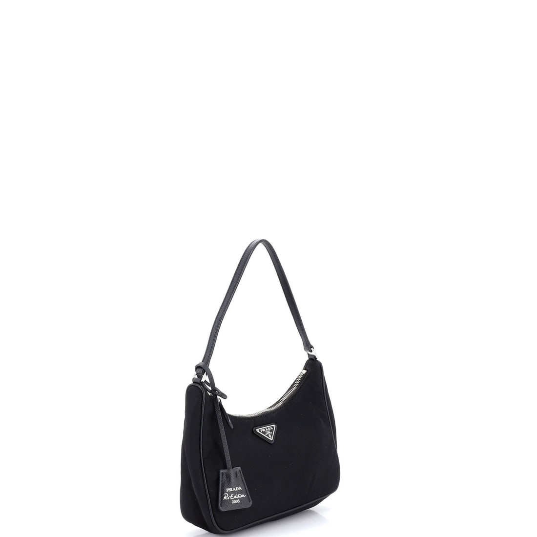 Prada Re-Edition 2005 Hobo Tessuto with Saffiano Leather Mini: From the ateliers of Prada, this is no ordinary handbag it's a marvel. Featuring the iconic Prada Re-Edition 2005 Hobo Tessuto with Saffiano Leather Mini, its a testament to refined rebellion. The