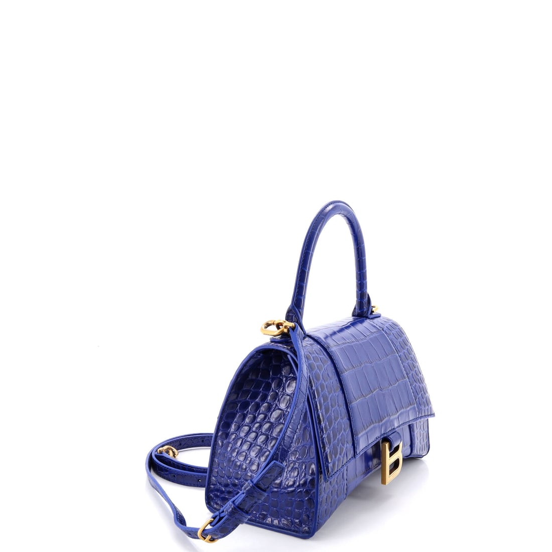 Balenciaga Hourglass Top Handle Bag Crocodile Embossed Leather Small (1 of 6)
