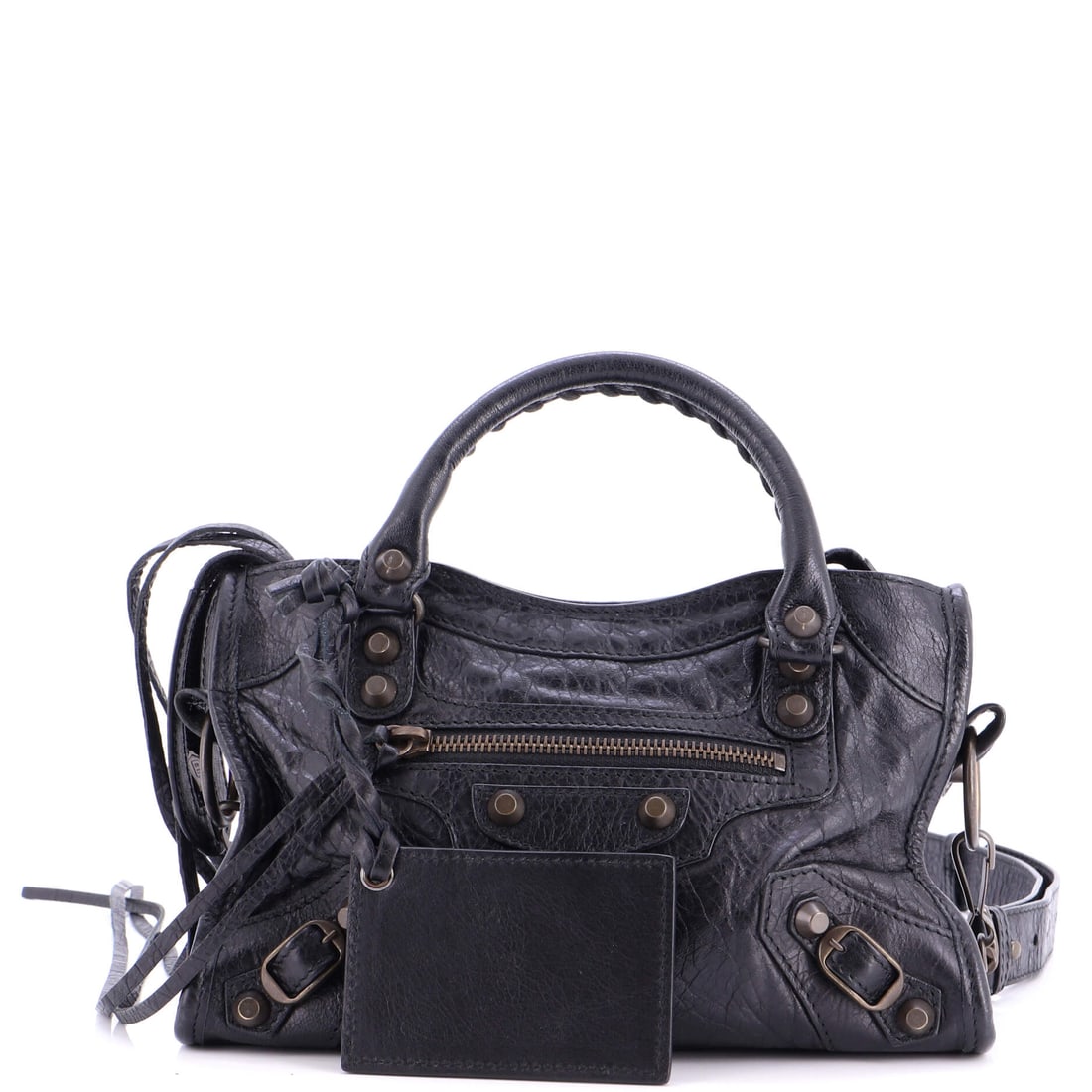 Balenciaga City Classic Studs Bag Leather Mini: Lot 6 channels the kind of quiet icon status Balenciaga does best. Offered here as Balenciaga Balenciaga City Classic Studs Bag Leather Mini, finished in Black; approx. 9.5 W x 5.5 H; 3.0 D. Think of