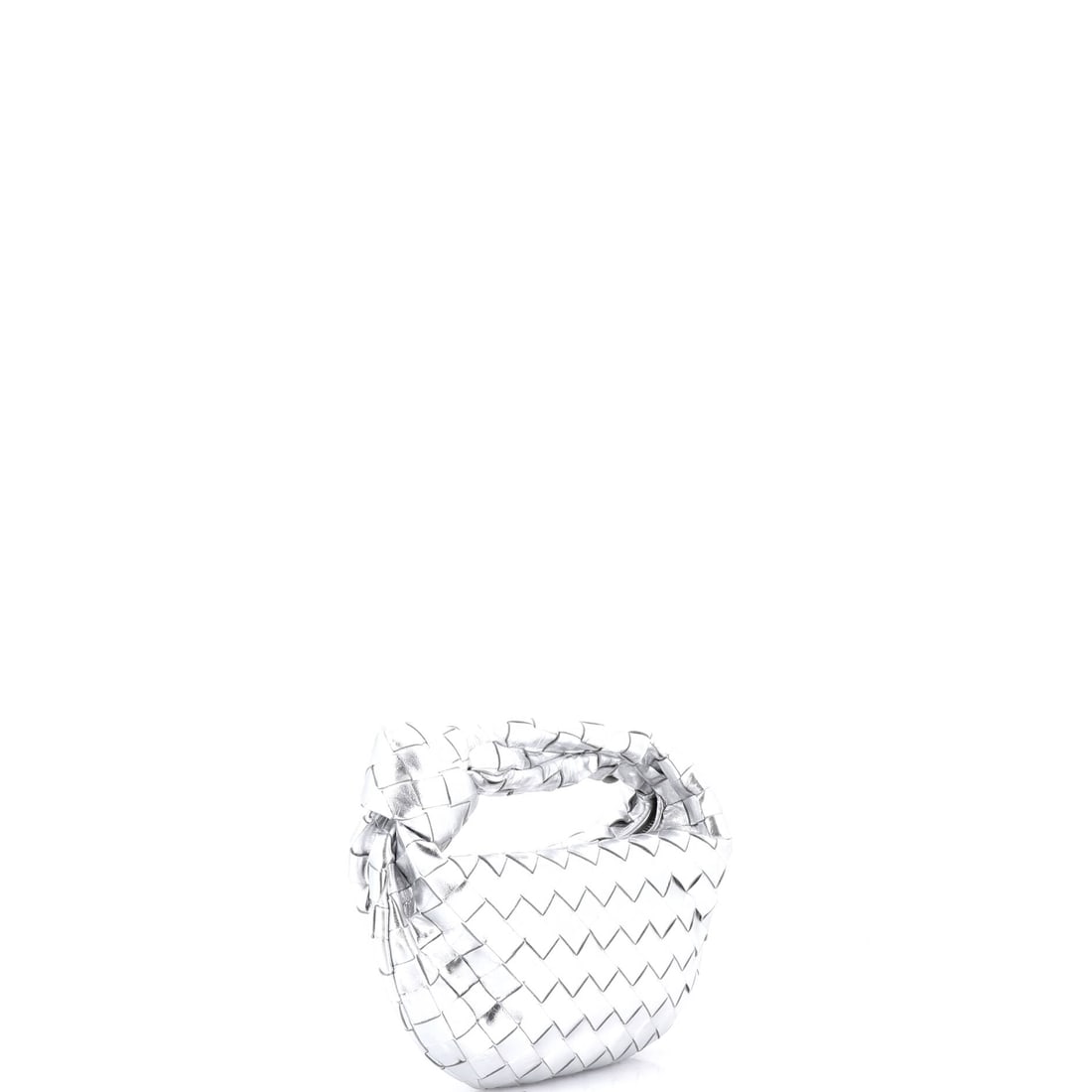 Bottega Veneta BV Jodie Hobo Metallic Intrecciato Nappa Mini: Lot 17 is ready for airport chic and a dramatic entrance on arrival. Offered here as Bottega Veneta Bottega Veneta BV Jodie Hobo Metallic Intrecciato Nappa Mini, finished in Metallic, Silver; approx.