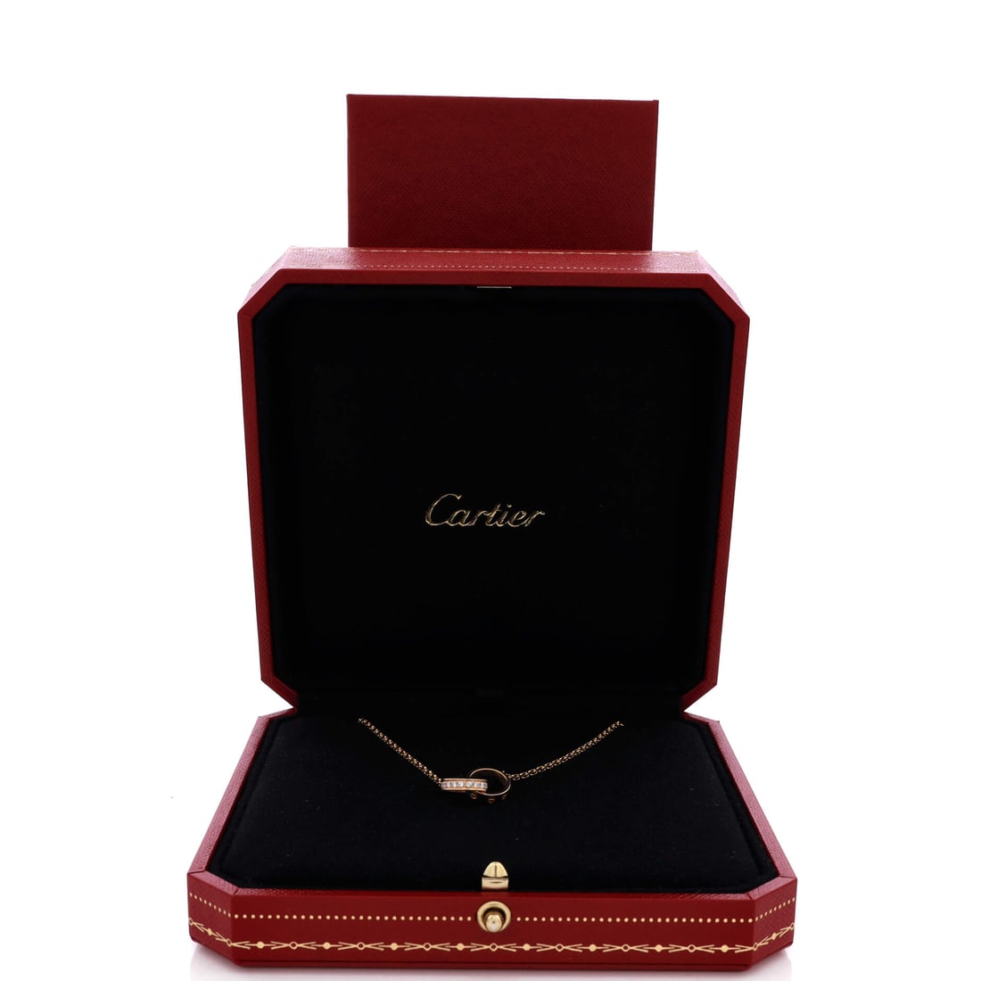 Cartier Love Interlocking Necklace 18K Rose Gold with Diamonds (1 of 3)
