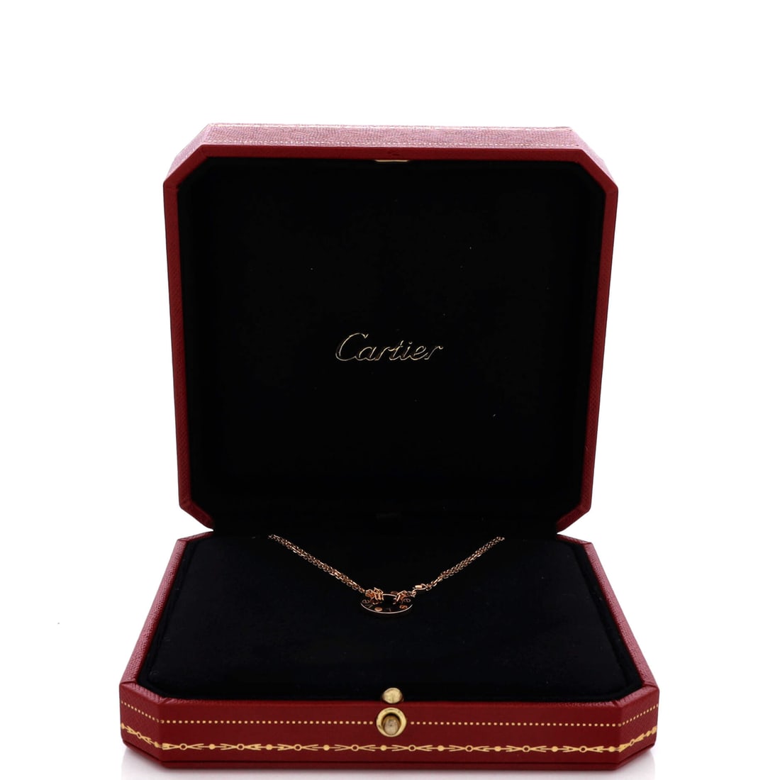 Cartier 2 Diamonds Love Pendant Necklace 18K Rose Gold and Diamonds (1 of 3)