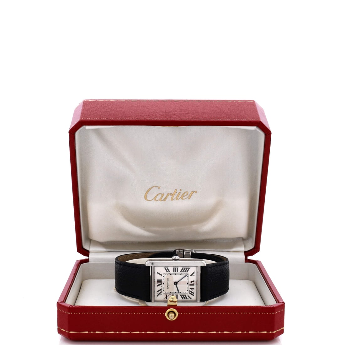 Cartier Tank Solo Quartz Watch Stainless Steel and Leather 27 (1 of 4)