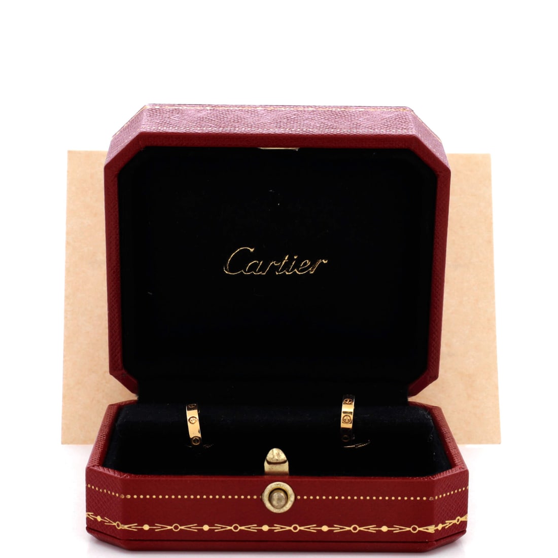 Cartier Love Hoop Earrings 18K Yellow Gold Small: Lot 64 does not whisper - it purrs, struts, and gets noticed. Offered here as Cartier Cartier Love Hoop Earrings 18K Yellow Gold Small, finished in Yellow Gold; approx. 2.6 W x 12.0 H. A strong piece