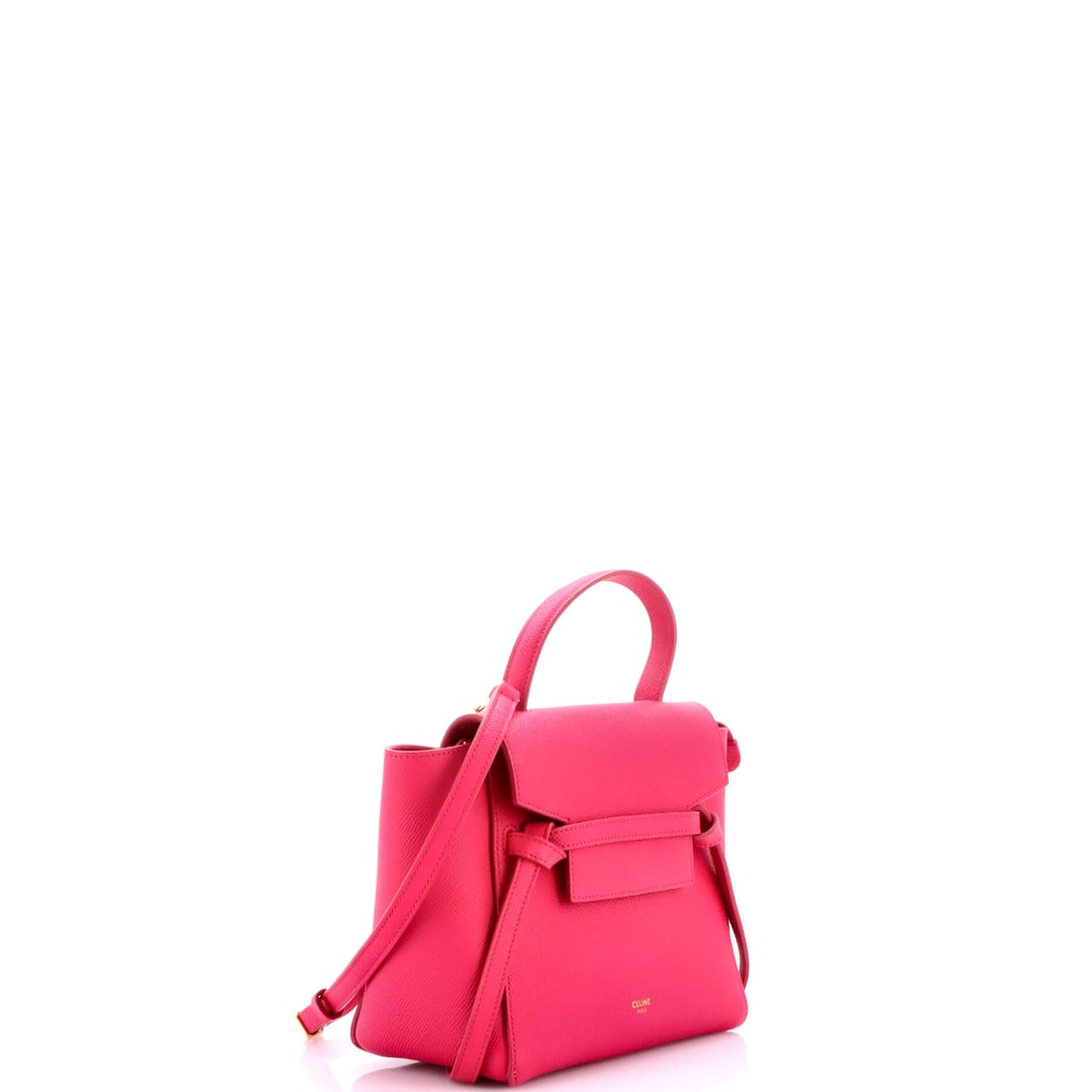 Celine Belt Bag Textured Leather Nano: Lot 86 channels the kind of quiet icon status Celine does best. Offered here as Celine Celine Belt Bag Textured Leather Nano, finished in Pink; approx. 8.0 W x 8.0 H; 4.0 D. Think of it as Celine in o