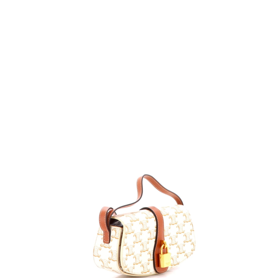 Celine Tabou Clutch with Strap Triomphe Coated Canvas: Lot 92 is the finishing touch that pulls everything together. Offered here as Celine Celine Tabou Clutch with Strap Triomphe Coated Canvas, finished in White; approx. 8.0 W x 4.0 H; 2.0 D. It has