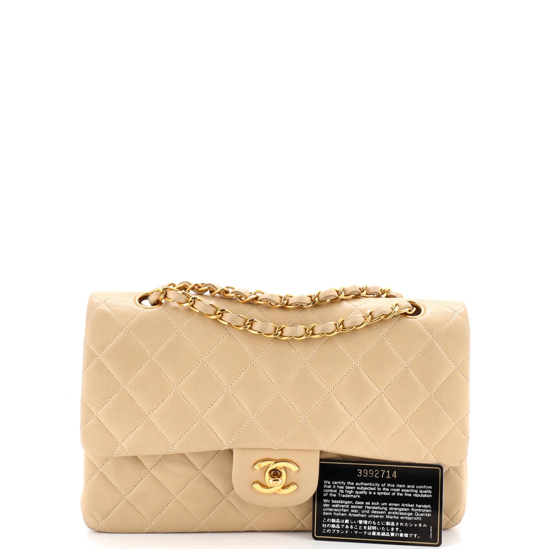 Chanel Vintage Classic Double Flap Bag Quilted Lambskin Medium (1 of 7)