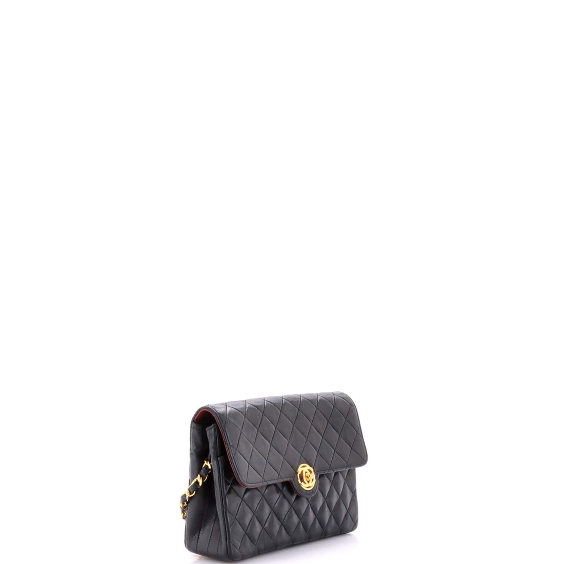 Chanel Vintage CC Chain Flap Bag Quilted Lambskin Small: Lot 126 puts Chanel craftsmanship front and center. Offered here as Chanel Chanel Vintage CC Chain Flap Bag Quilted Lambskin Small, finished in Black; approx. 8.5 W x 5.5 H; 2.5 D. Think of it as Chan