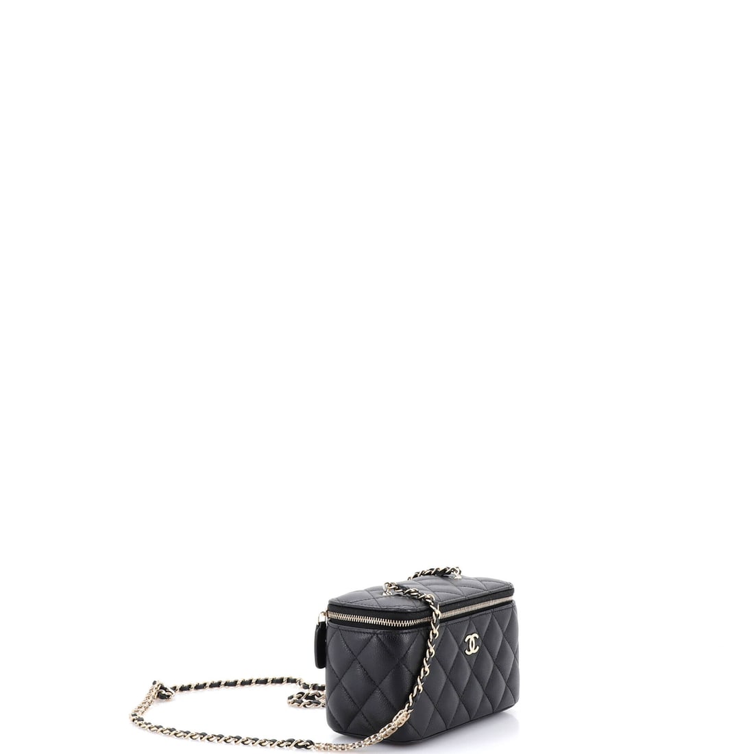 Chanel Classic Vanity Case with Chain Quilted Caviar Small (1 of 5)