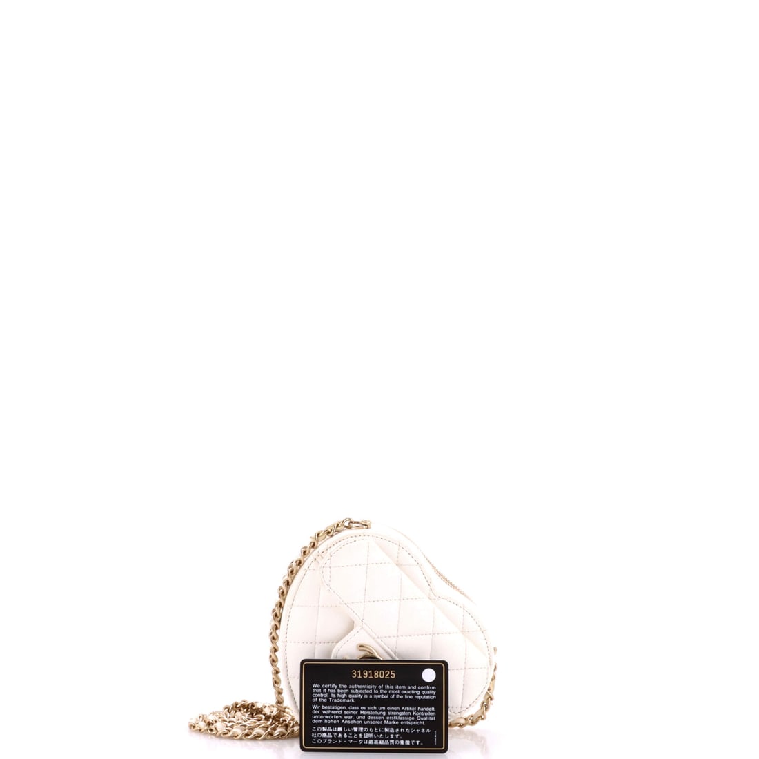 Chanel CC in Love Heart Clutch with Chain Quilted Lambskin: Lot 149 is here to steal the scene (politely, of course). Offered here as Chanel Chanel CC in Love Heart Clutch with Chain Quilted Lambskin, finished in White; approx. 5.0 W x 5.0 H; 2.0 D. A strong p