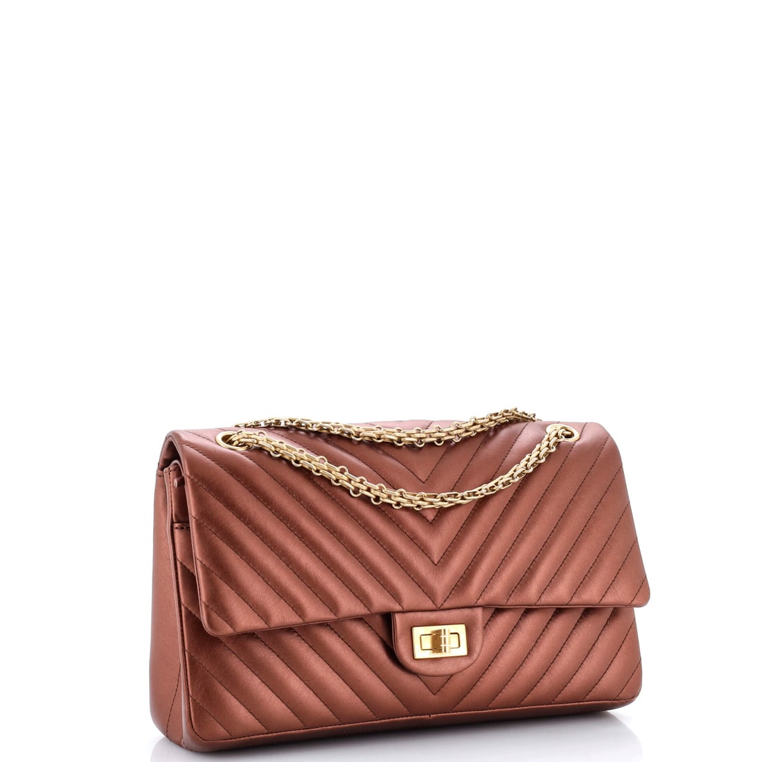 Chanel Reissue 2.55 Flap Bag Chevron Metallic Aged Calfskin 226 (1 of 5)