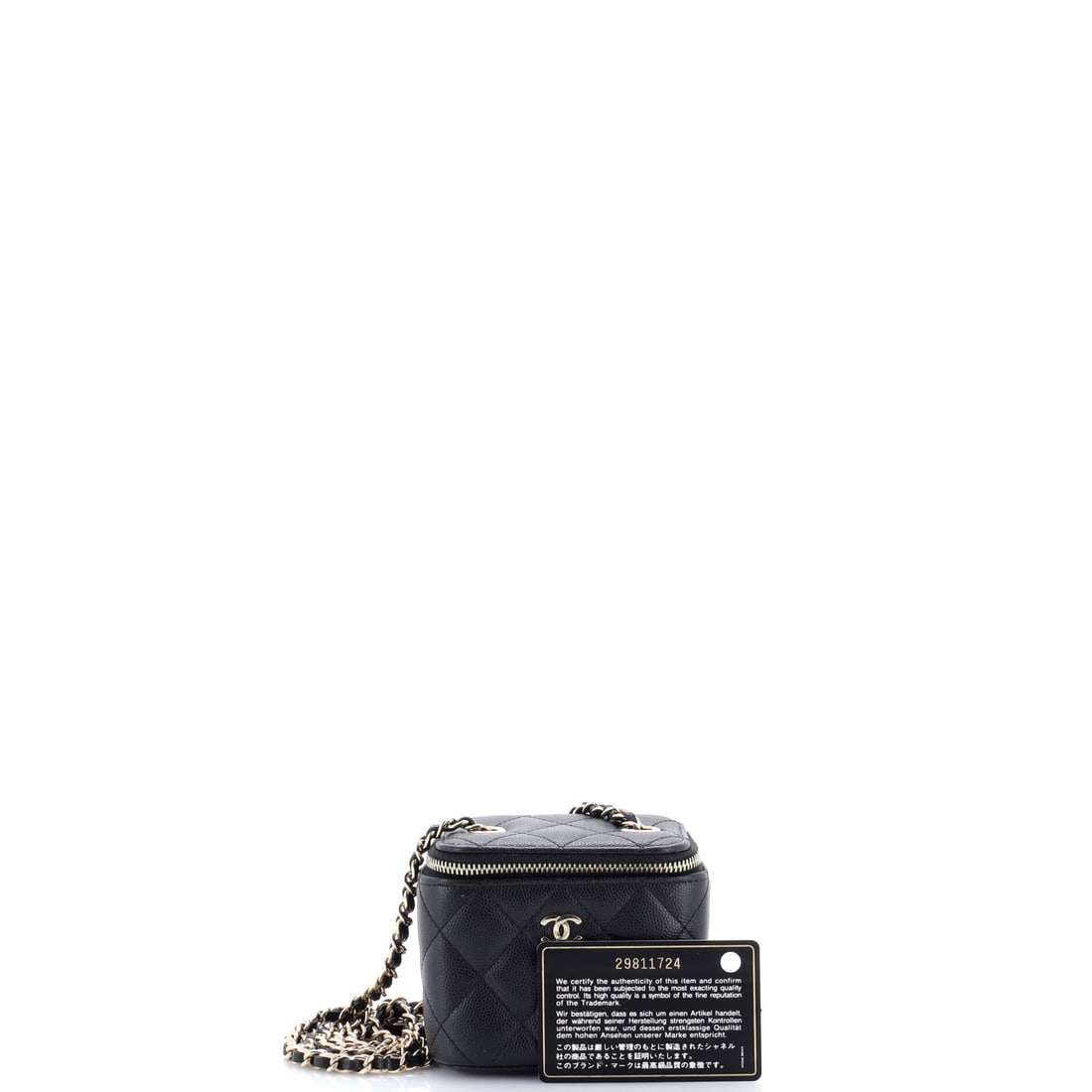 Chanel Classic Vanity Case with Chain Quilted Caviar Mini (1 of 7)