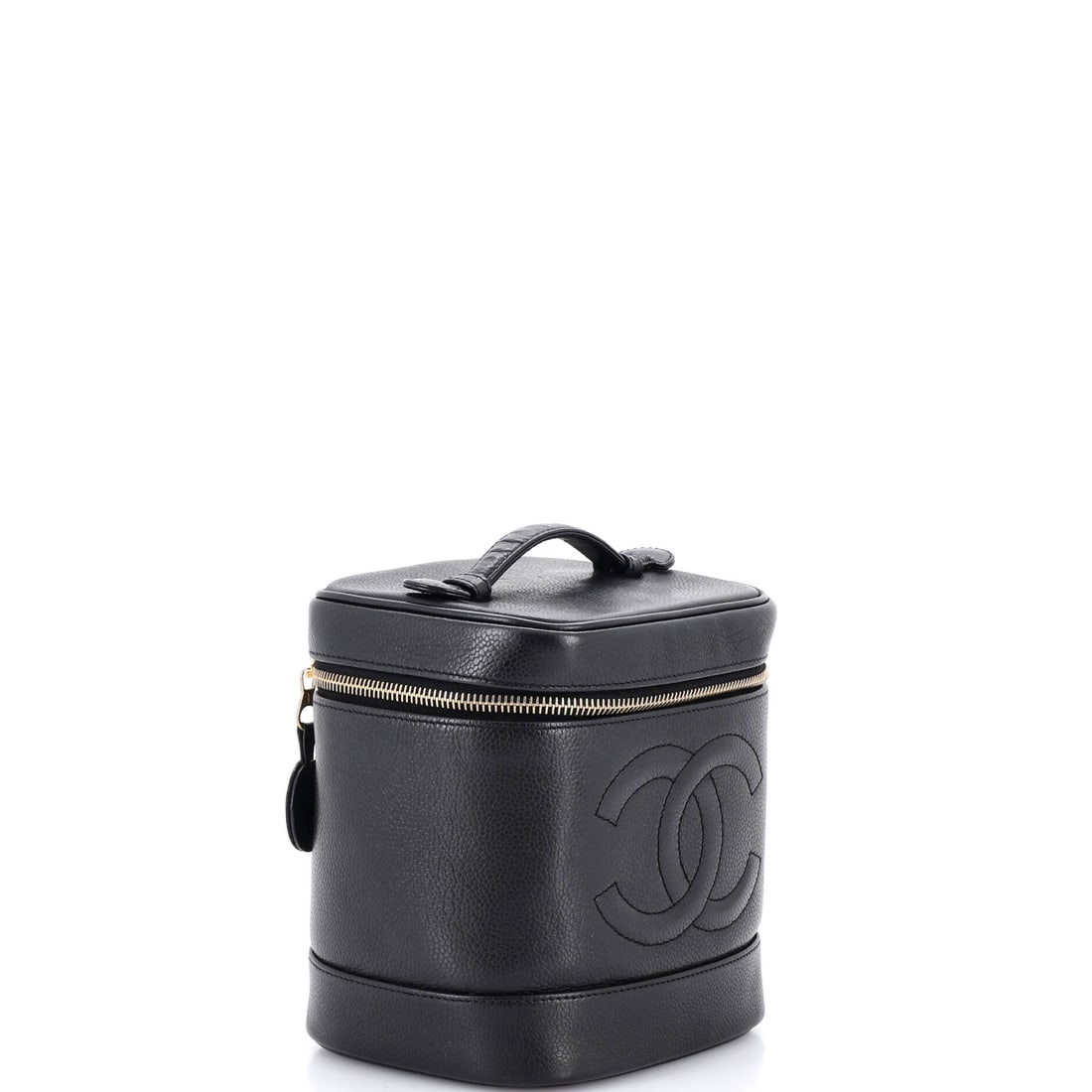 Chanel Vintage Timeless Cosmetic Case Caviar Tall (1 of 7)