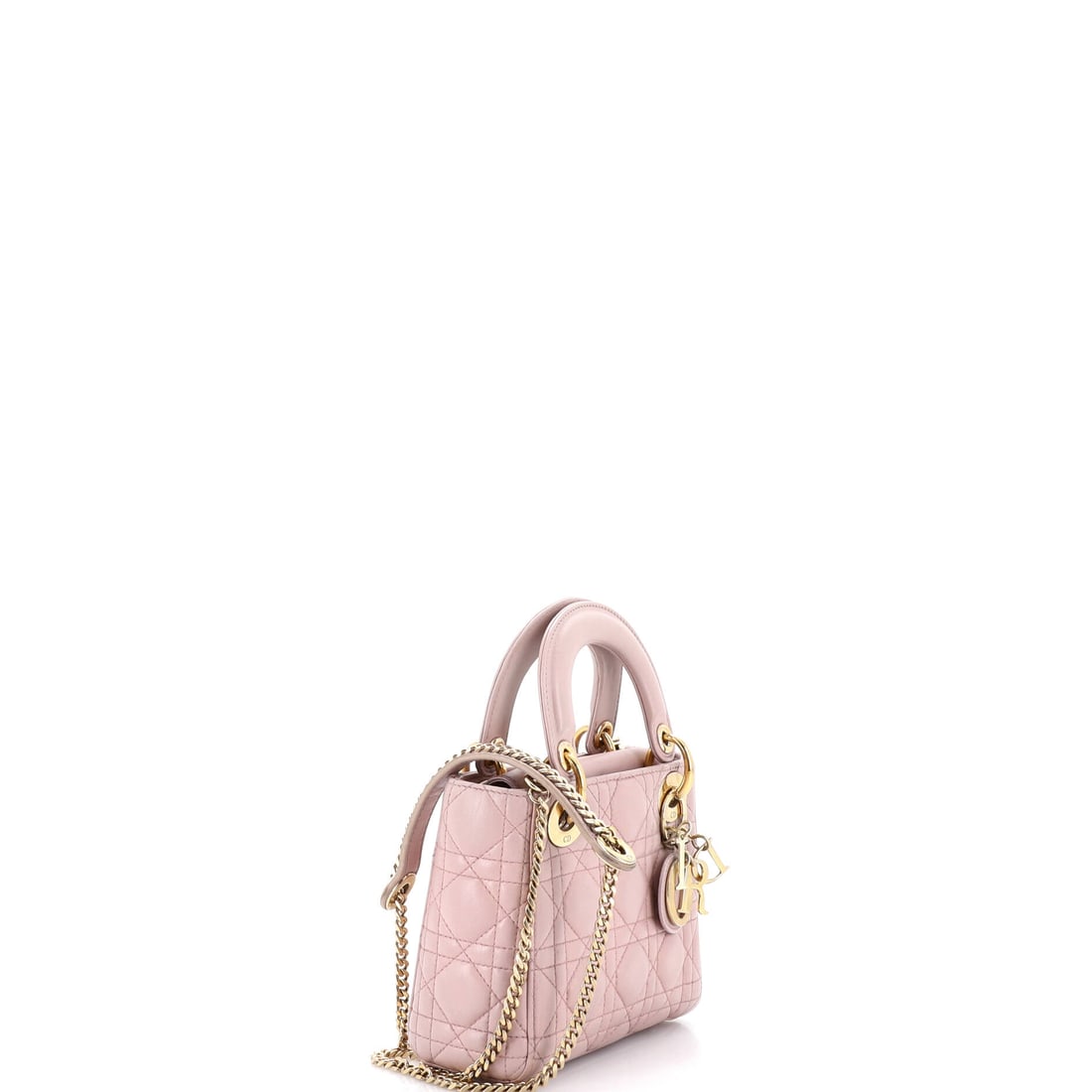 Christian Dior Lady Dior Chain Bag Cannage Quilt Lambskin Mini: Lot 214 does not whisper - it purrs, struts, and gets noticed. Offered here as Christian Dior Christian Dior Lady Dior Chain Bag Cannage Quilt Lambskin Mini, finished in Pink; approx. 6.5 W x 6.0 H; 3