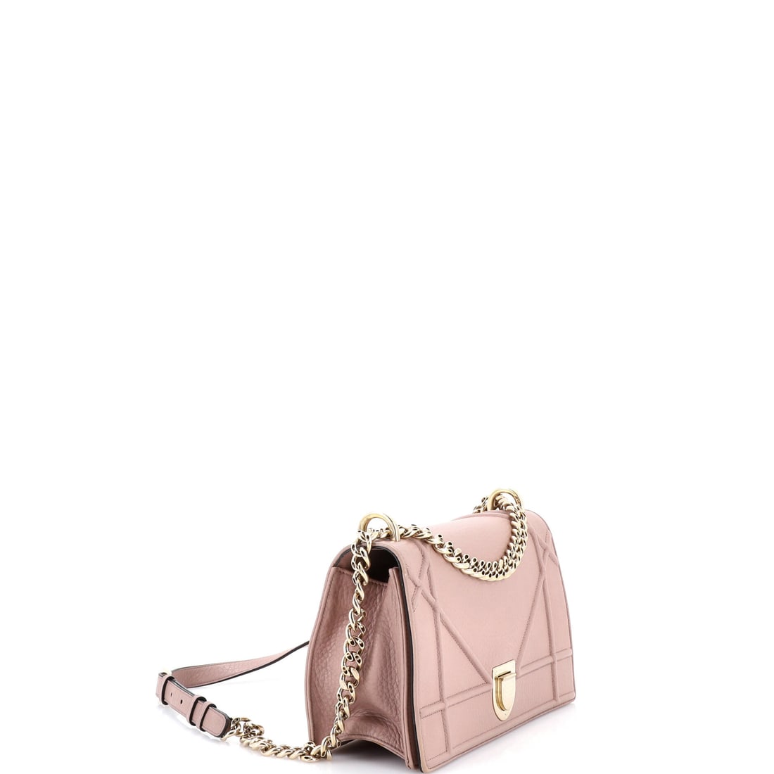 Christian Dior Diorama Flap Bag Grained Calfskin Medium: Lot 243 is all about the details: hardware, lines, and a sharp silhouette. Offered here as Christian Dior Christian Dior Diorama Flap Bag Grained Calfskin Medium, finished in Neutral; approx. 10.0 W