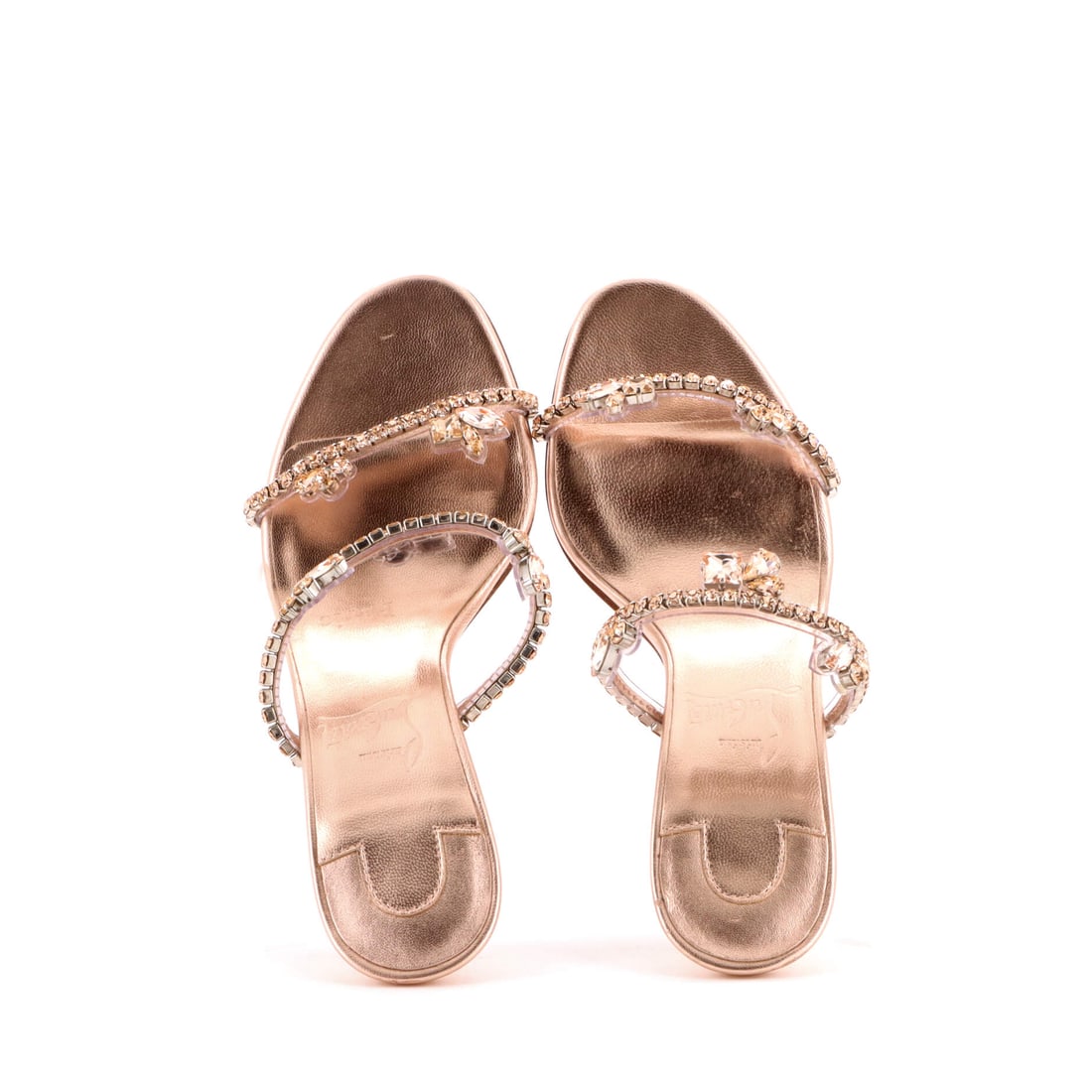 Christian Louboutin Women's Just Queen Slide Heeled Sandals Leather with Crystals 70: Lot 254 is here to steal the scene (politely, of course). Offered here as Christian Louboutin Christian Louboutin Women's Just Queen Slide Heeled Sandals Leather with Crystals 70, finished in Metallic
