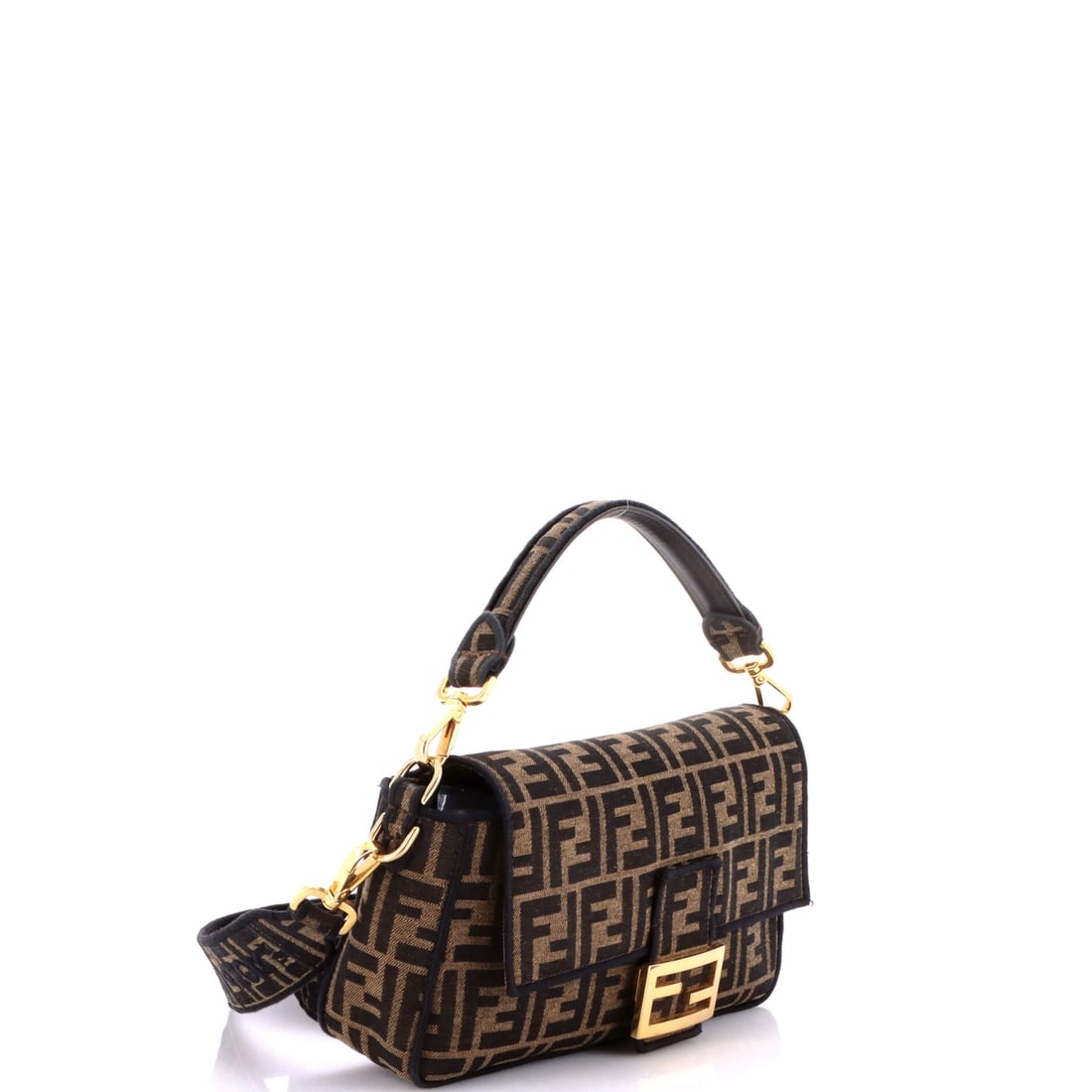 Fendi Baguette NM Bag Zucca Canvas Medium: Lot 262 is made for the days you want your outfit to do the talking. Offered here as Fendi Fendi Baguette NM Bag Zucca Canvas Medium, finished in Brown; approx. 10.5 W x 6.0 H; 2.0 D. It has that