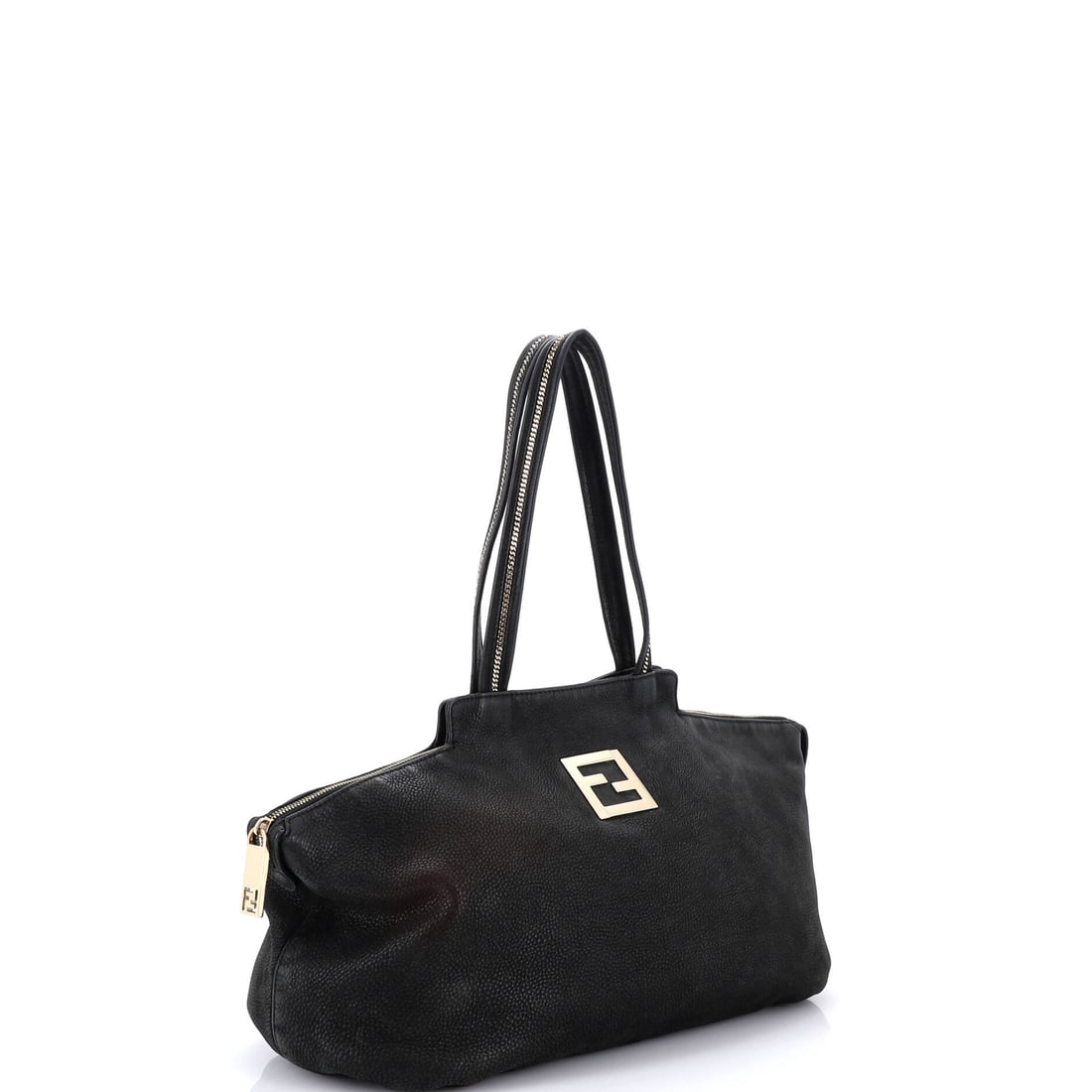 Fendi FF Chain Tote Nubuck: Lot 274 is here to steal the scene (politely, of course). Offered here as Fendi Fendi FF Chain Tote Nubuck, finished in Black; approx. 14.0 W x 11.0 H; 7.0 D. A strong piece for collectors, stylists,