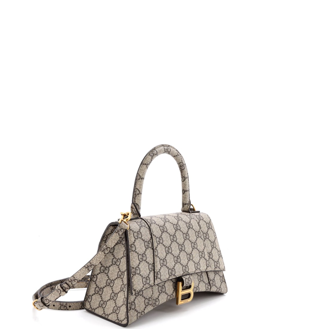 Gucci x Balenciaga The Hacker Project Hourglass Top Handle Bag GG Coated Canvas Small (1 of 6)
