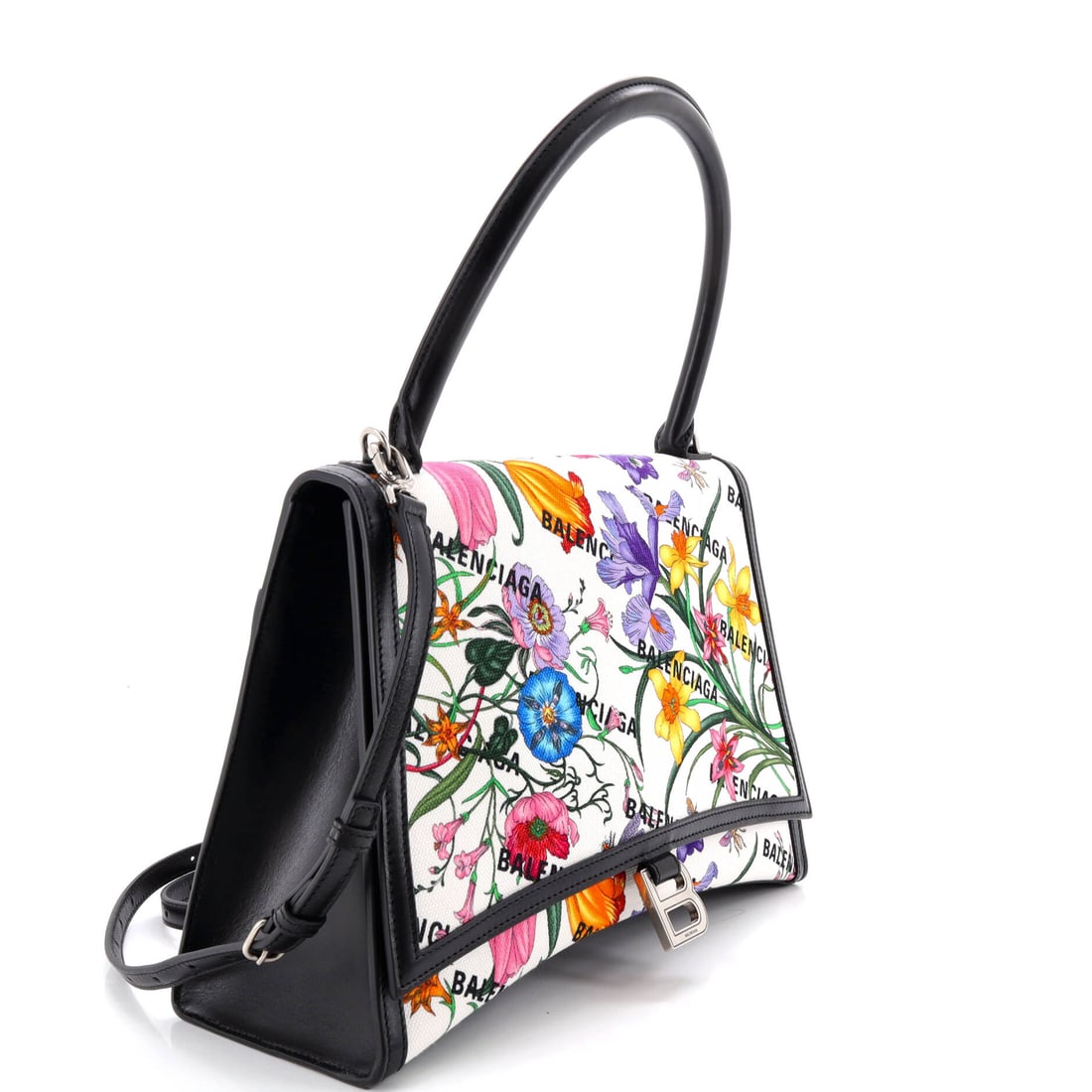 Gucci x Balenciaga The Hacker Project Hourglass Top Handle Bag Flora Canvas Medium (1 of 6)