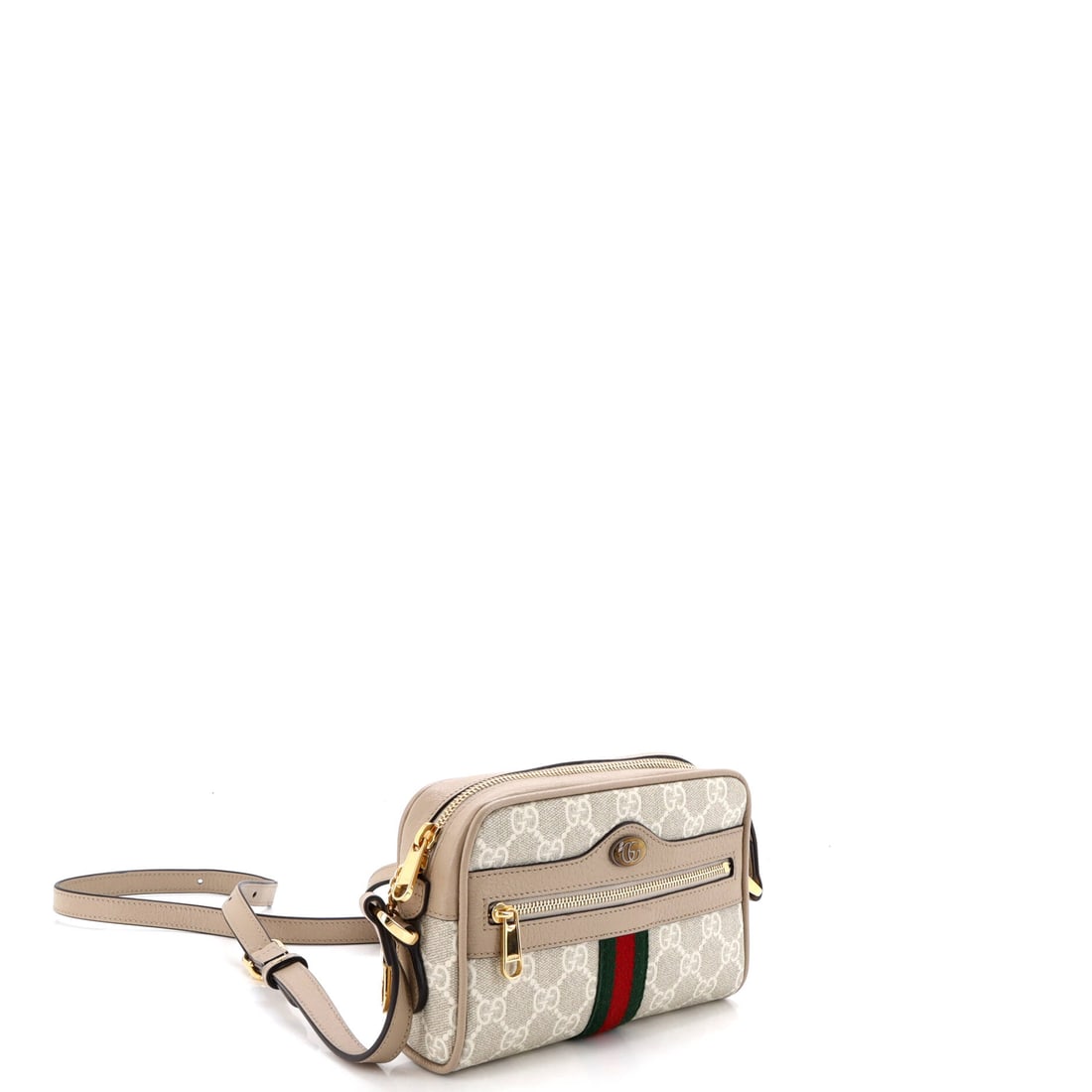 Gucci Ophidia Shoulder Bag GG Coated Canvas Mini: Lot 363 gets the proportions exactly right - confident, clean, and considered. Offered here as Gucci Gucci Ophidia Shoulder Bag GG Coated Canvas Mini, finished in Neutral; approx. 7.0 W x 4.5 H; 2.0 D
