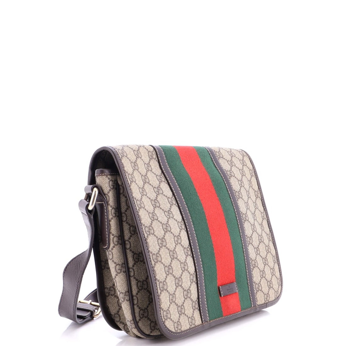 Gucci Web Flap Messenger Bag GG Coated Canvas Medium (1 of 6)