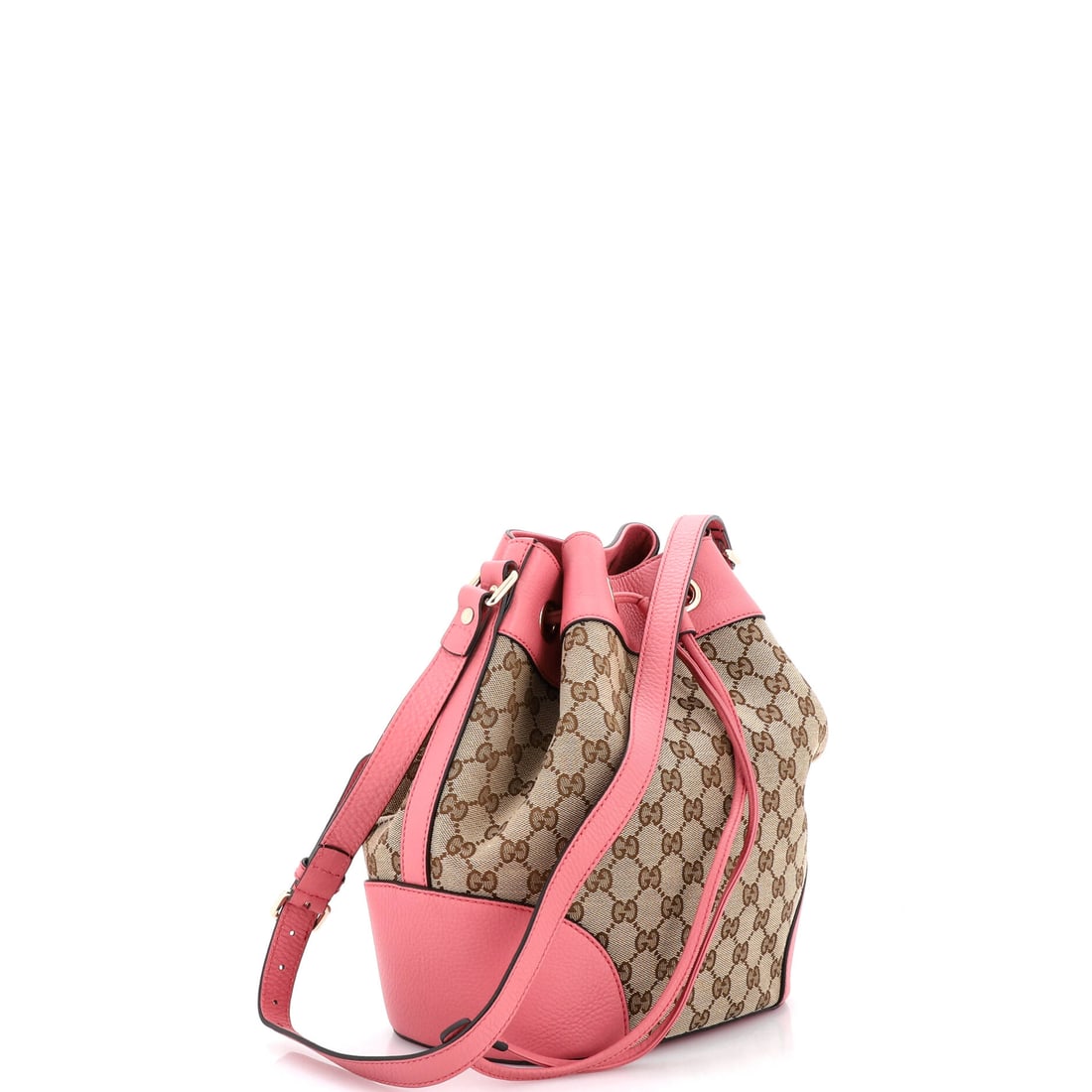 Gucci Classic Bucket Bag GG Canvas with Leather Medium (1 of 7)