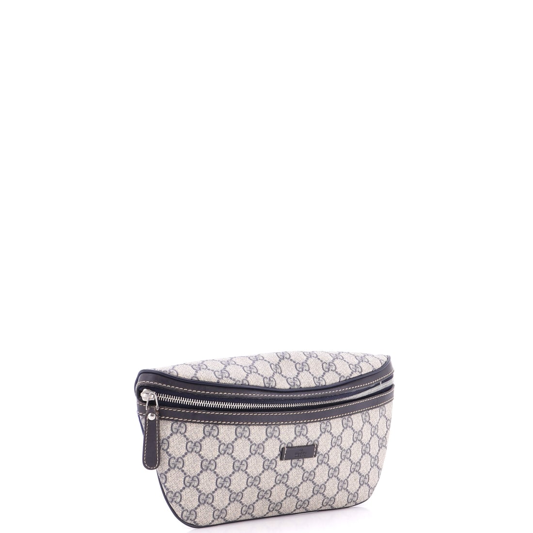 Gucci Belt Bag GG Coated Canvas with Leather Small: Lot 392 is the finishing touch that pulls everything together. Offered here as Gucci Gucci Belt Bag GG Coated Canvas with Leather Small, finished in Blue; approx. 10.5 W x 6.0 H; 4.0 D. It has that in
