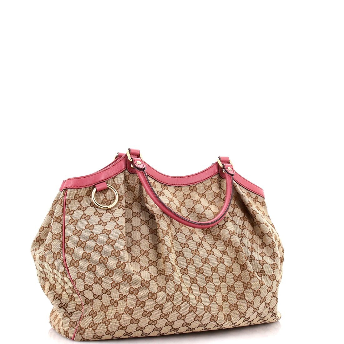 Gucci Sukey Tote GG Canvas with Leather Large: Lot 400 is an easy yes for anyone building a tight luxury edit. Offered here as Gucci Gucci Sukey Tote GG Canvas with Leather Large, finished in Brown, Gold; approx. 16.0 W x 13.5 H; 7.0 D. Equal