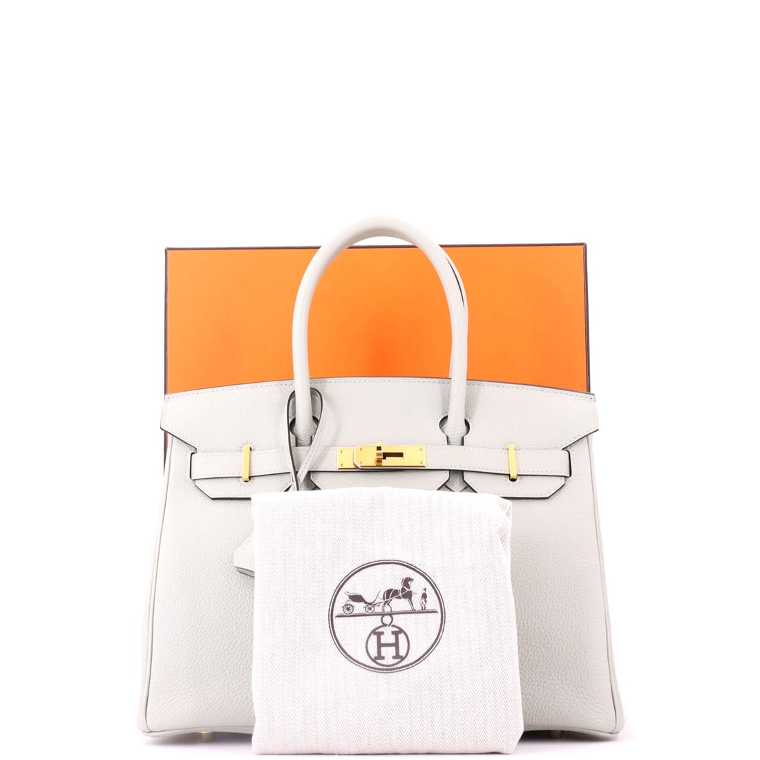 Hermes Birkin Handbag Grey Togo with Gold Hardware 30: Lot 417 belongs on your arm for dinner, then straight to the afters. Offered here as Hermes Hermes Birkin Handbag Grey Togo with Gold Hardware 30, finished in Gray; approx. 12.0 W x 9.0 H; 6.0 D. It
