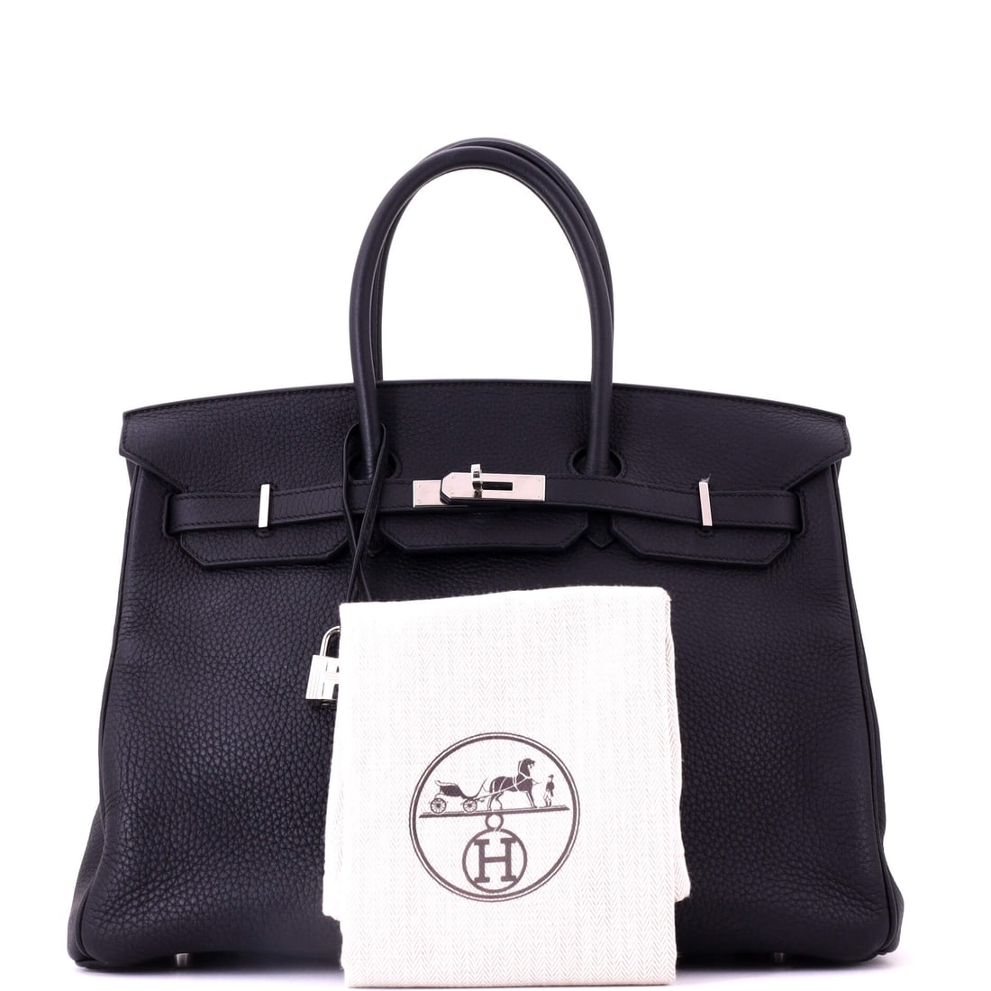 Hermes Birkin Handbag Black Clemence with Palladium Hardware 35 (1 of 7)