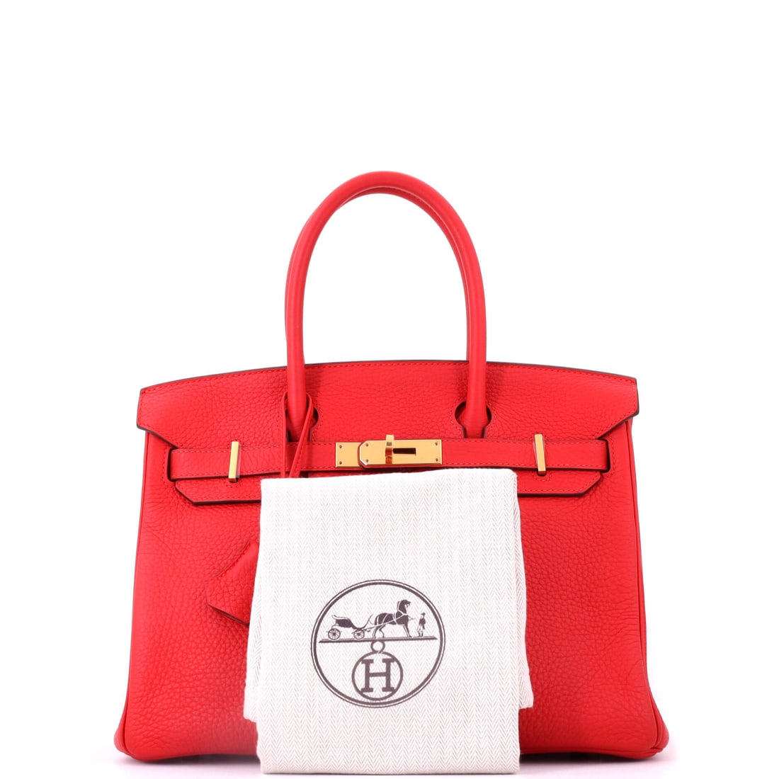 Hermes Birkin Handbag Red Clemence with Gold Hardware 30 (1 of 7)