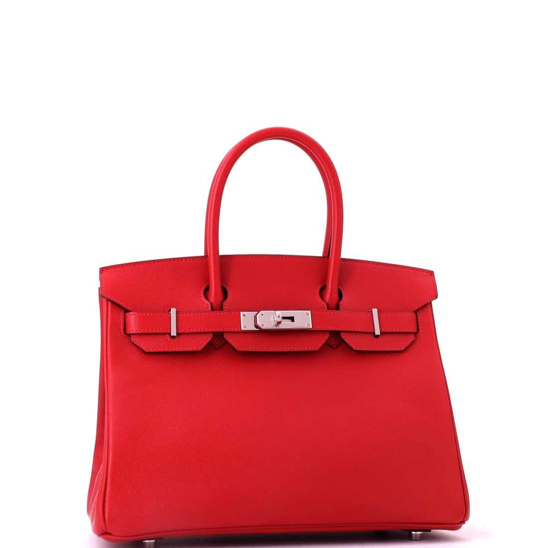 Hermes Birkin Handbag Red Epsom with Palladium Hardware 30 (1 of 7)