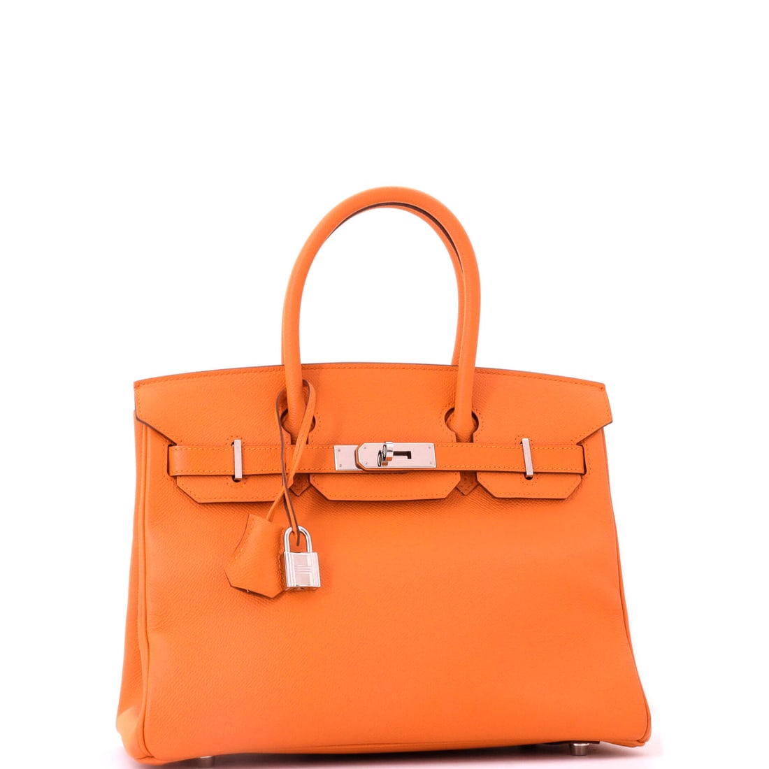 Hermes Birkin Handbag Orange Epsom with Palladium Hardware 30 (1 of 7)
