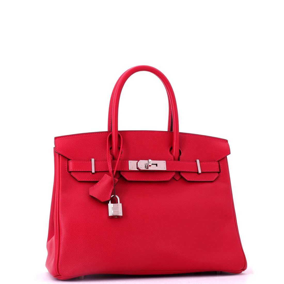 Hermes Birkin Handbag Red Epsom with Palladium Hardware 30 (1 of 7)