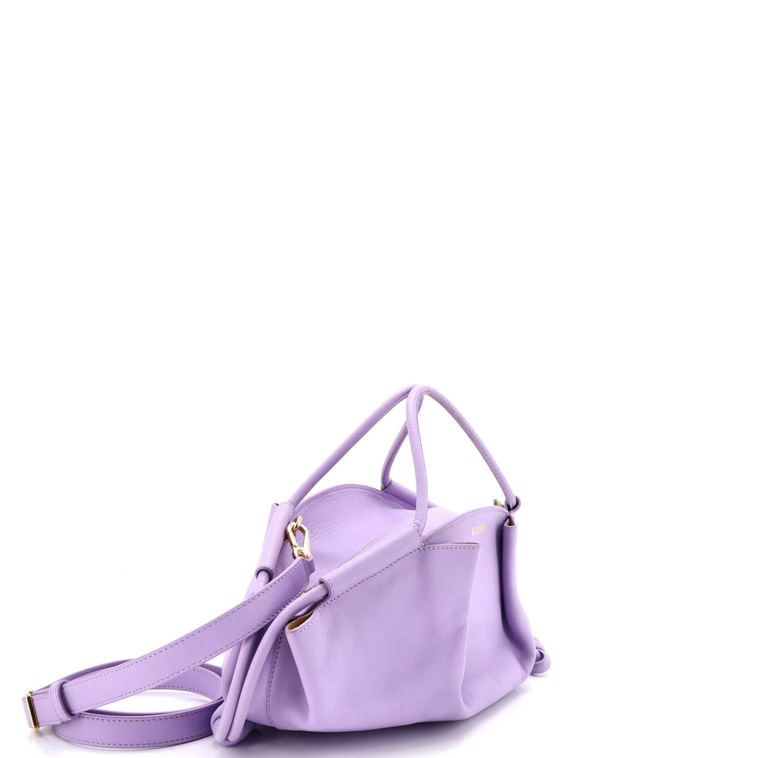 Loewe Paseo Bag Shiny Nappa Calfskin Small: Lot 504 is a little bit cheeky, a lot bit chic. Offered here as Loewe Loewe Paseo Bag Shiny Nappa Calfskin Small, finished in Purple; approx. 14.0 W x 4.5 H; 8.0 D. A strong piece for collectors,