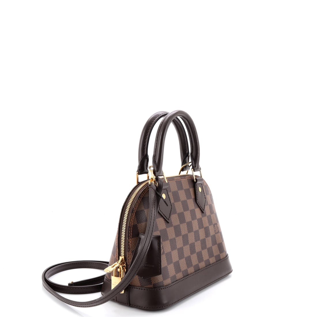 Louis Vuitton Alma Handbag Damier BB: Lot 563 balances structure and ease with that unmistakable Louis Vuitton point of view. Offered here as Louis Vuitton Louis Vuitton Alma Handbag Damier BB, finished in Brown; approx. 9.0 W x 7.0 H; 4.