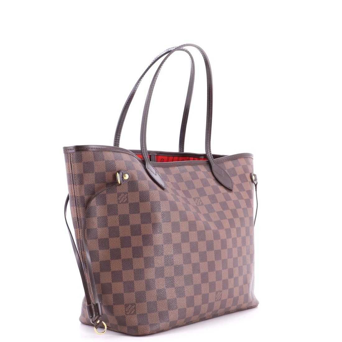 Louis Vuitton Neverfull NM Tote Damier MM: Lot 597 is ready for airport chic and a dramatic entrance on arrival. Offered here as Louis Vuitton Louis Vuitton Neverfull NM Tote Damier MM, finished in Brown; approx. 13.0 W x 11.0 H; 7.0 D. It has
