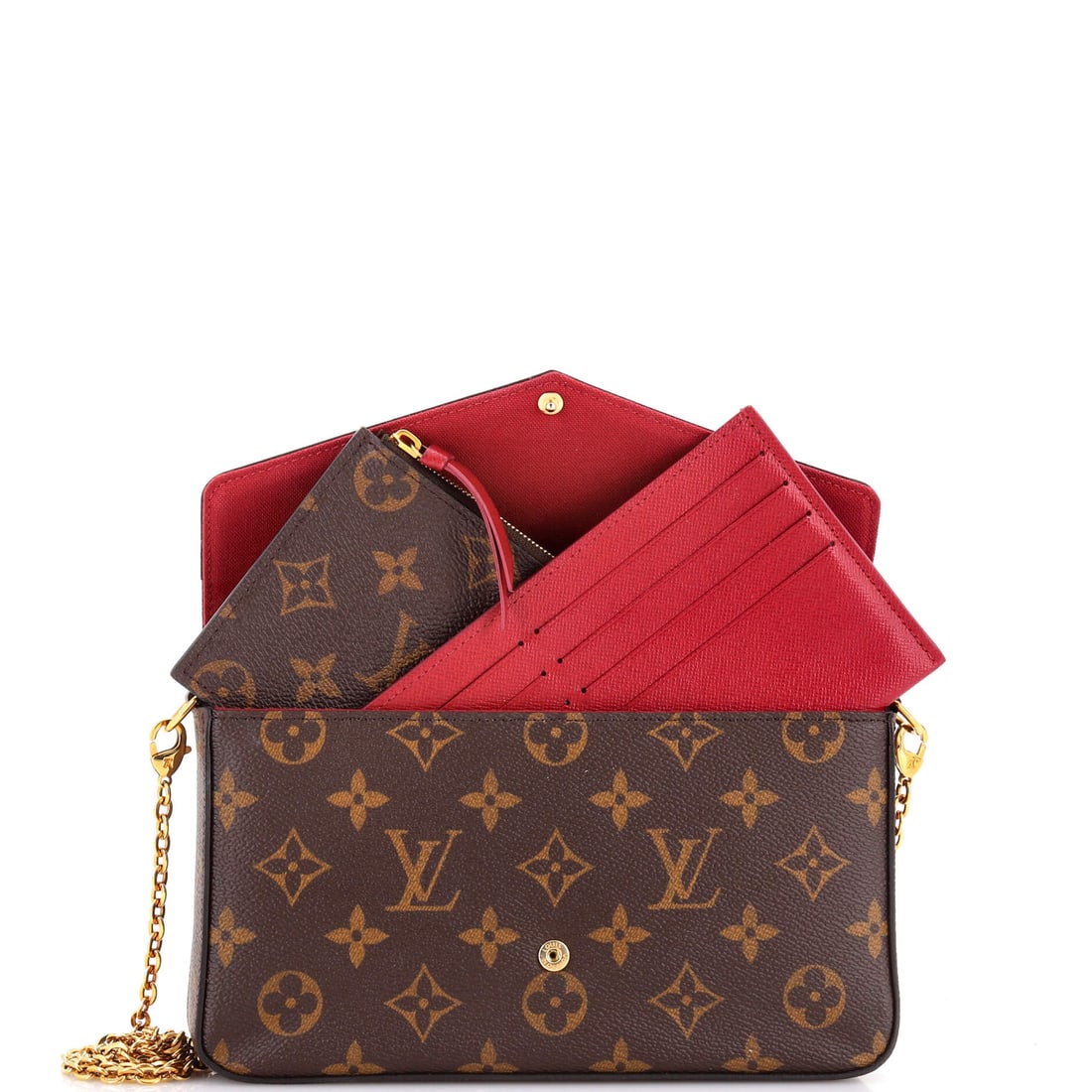 Louis Vuitton Felicie Pochette Monogram Canvas: Lot 604 is the kind of piece that makes people ask, 'Where did you find that?'. Offered here as Louis Vuitton Louis Vuitton Felicie Pochette Monogram Canvas, finished in Brown; approx. 8.5 W x 4.5 H;