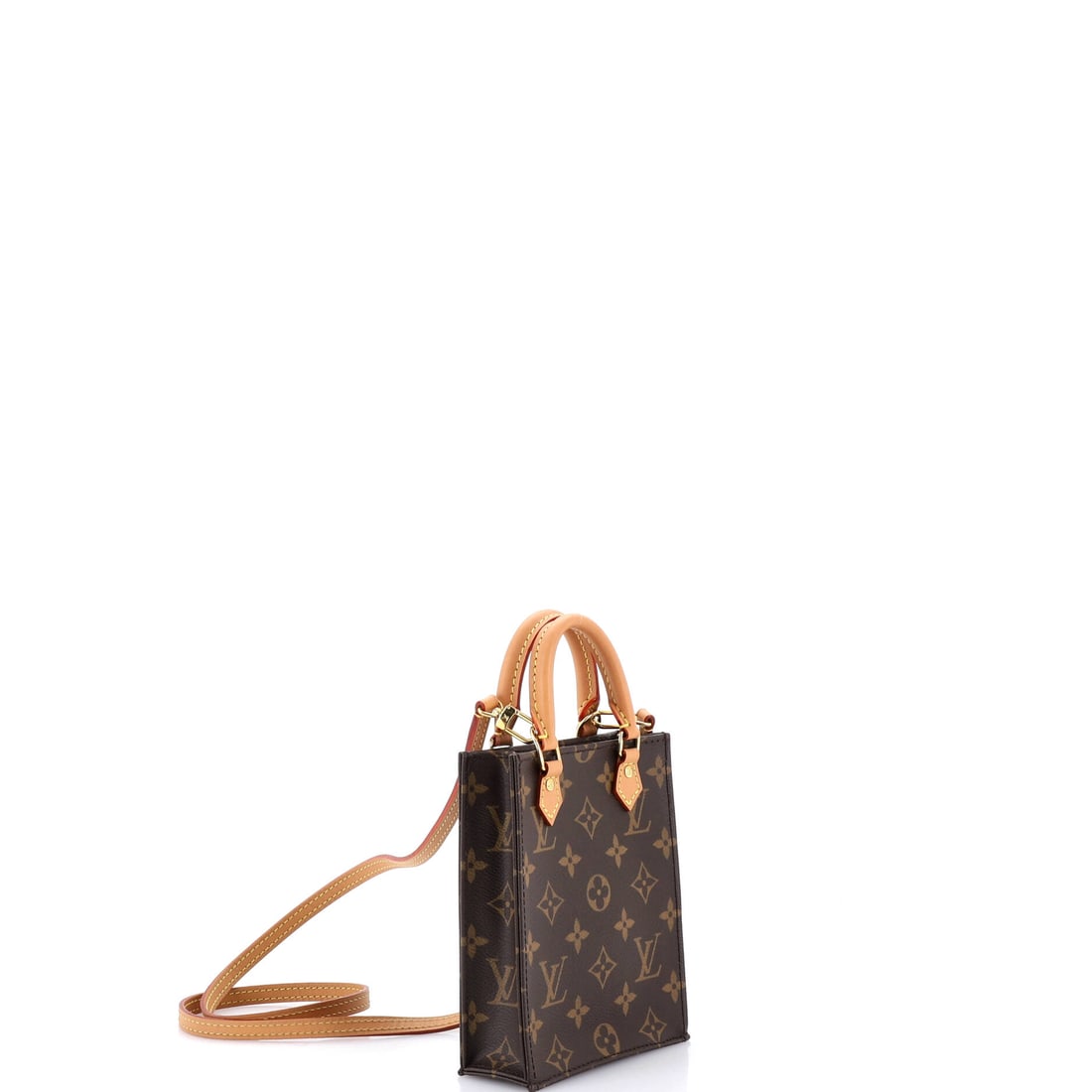Louis Vuitton Petit Sac Plat Bag Monogram Canvas: Lot 619 is here to steal the scene (politely, of course). Offered here as Louis Vuitton Louis Vuitton Petit Sac Plat Bag Monogram Canvas, finished in Brown; approx. 5.0 W x 7.0 H; 2.0 D. A strong